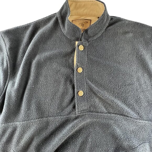 Clearwater Outfitters Mens L Navy Blue 1/4 Button Fleece Pullover Warm Casual - Picture 6 of 9